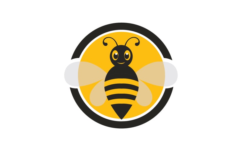 Bee Honeycomb Logo Animal Vector V13