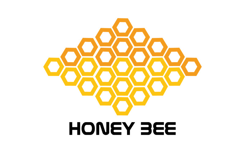 Bee Honeycomb Logo Animal Vector V17