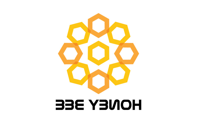 Bee Honeycomb Logo Animal Vector V18