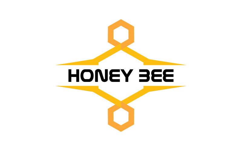 Bee Logo a nido d'ape animale vettore V21