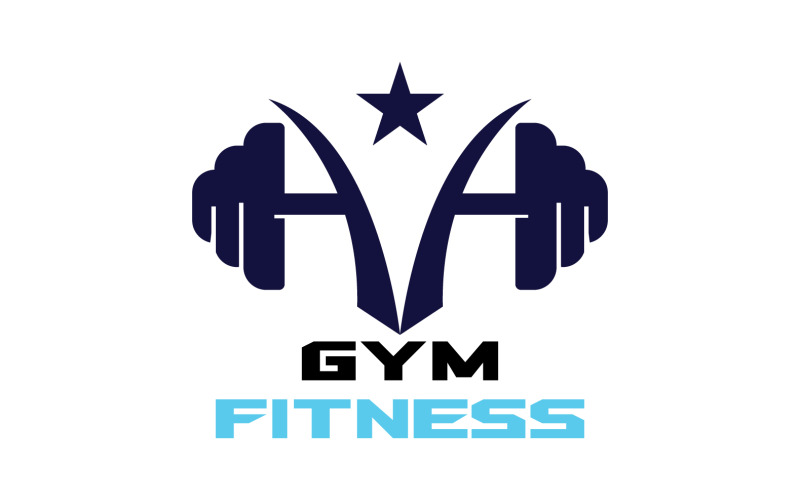 Ginásio Fitness Logo Esporte Vetor V13