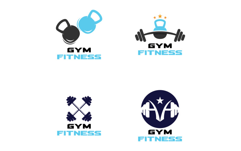 Ginásio Fitness Logo Esporte Vetor V19