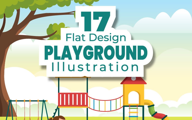 17 illustrazione del fumetto del parco giochi per bambini