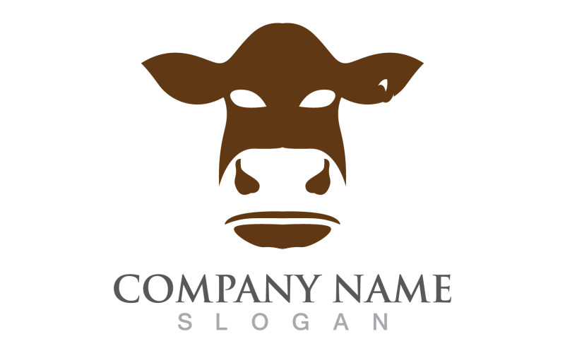 Koe dier logo en symbool Vector V7