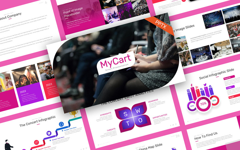 Modelo de PowerPoint de planejador de eventos MyCart