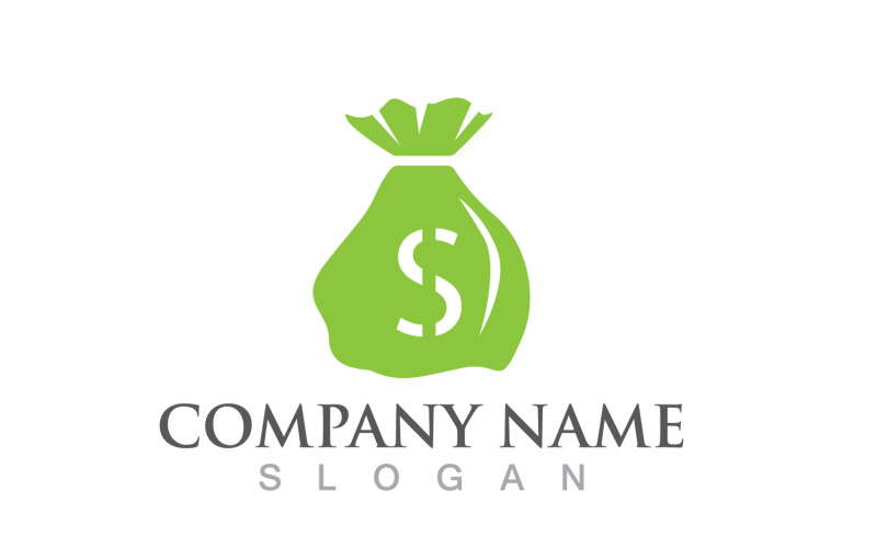 argent, sac, dollar, logo, vecteur, v1