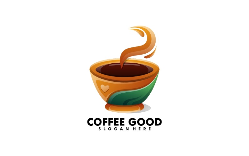 Café buen logotipo degradado