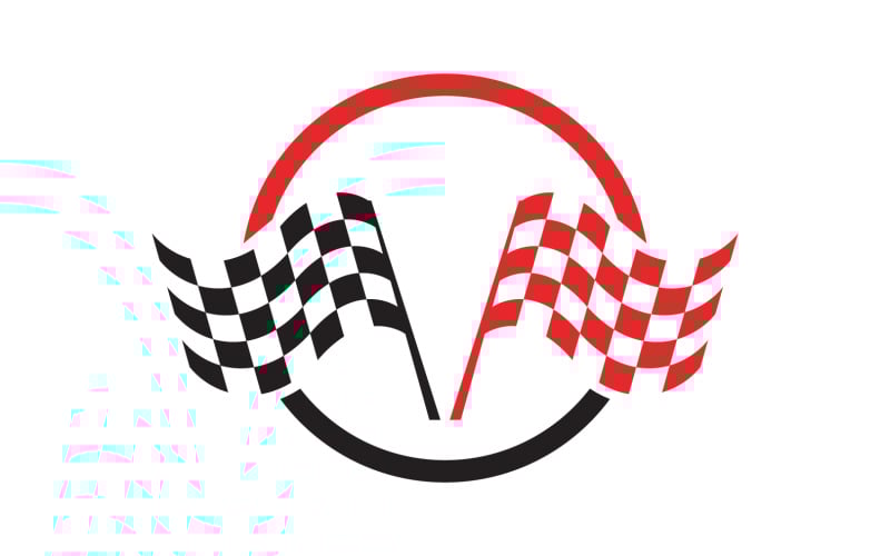 carrera bandera deporte logo vector v1