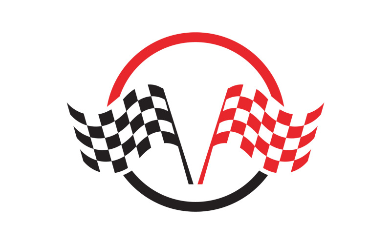 Corrida Bandeira Esporte Logo Vector V1