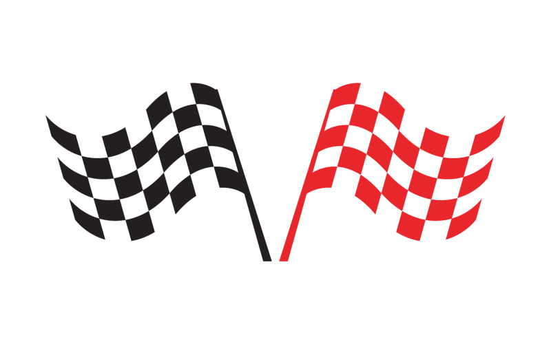 Corrida Bandeira Esporte Logo Vector V3