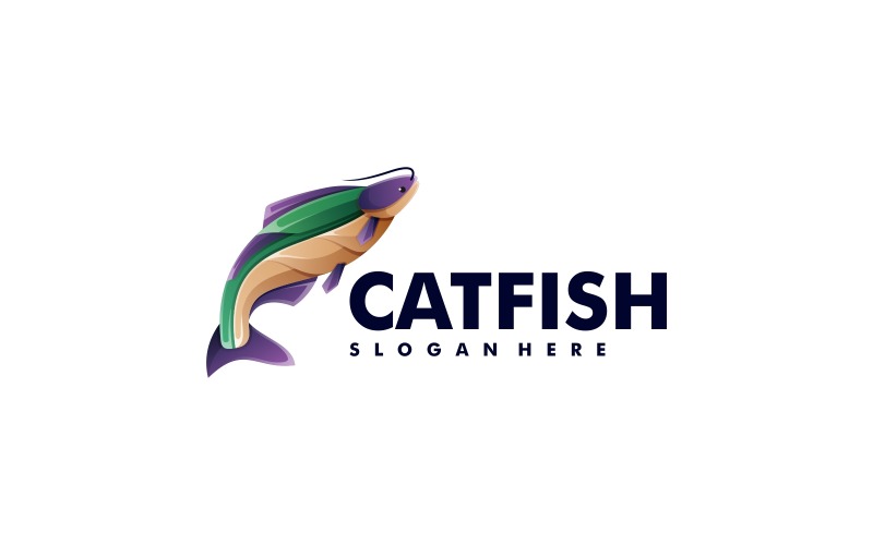 Logo coloré dégradé de poisson-chat