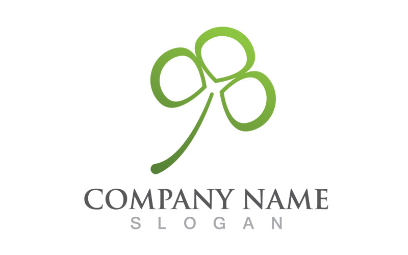 Logotipo de hoja de trébol Naturaleza V3