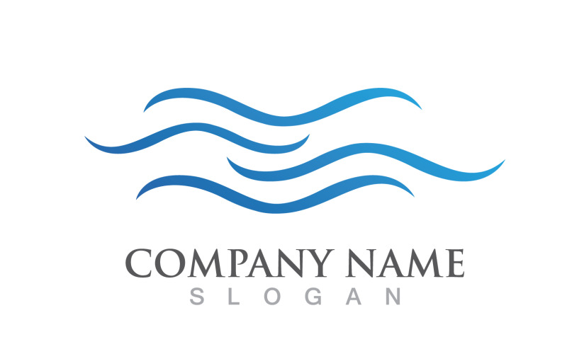 Water Wave Beach Vector Logo V1