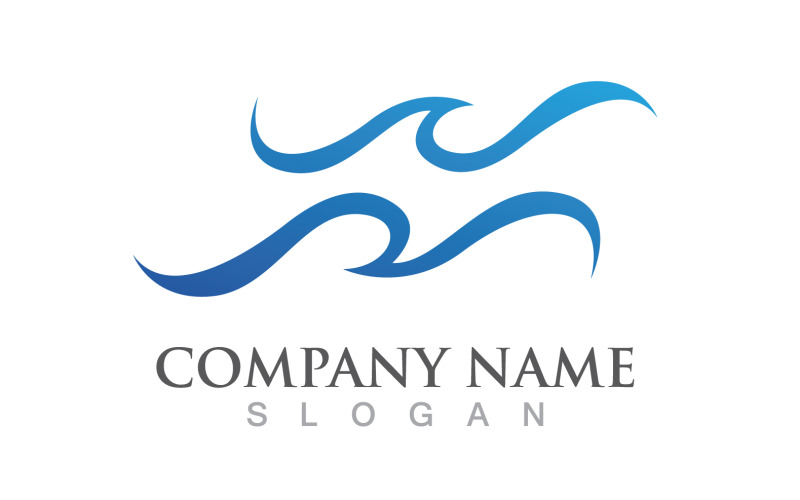 Water Wave Beach Vector Logo V4