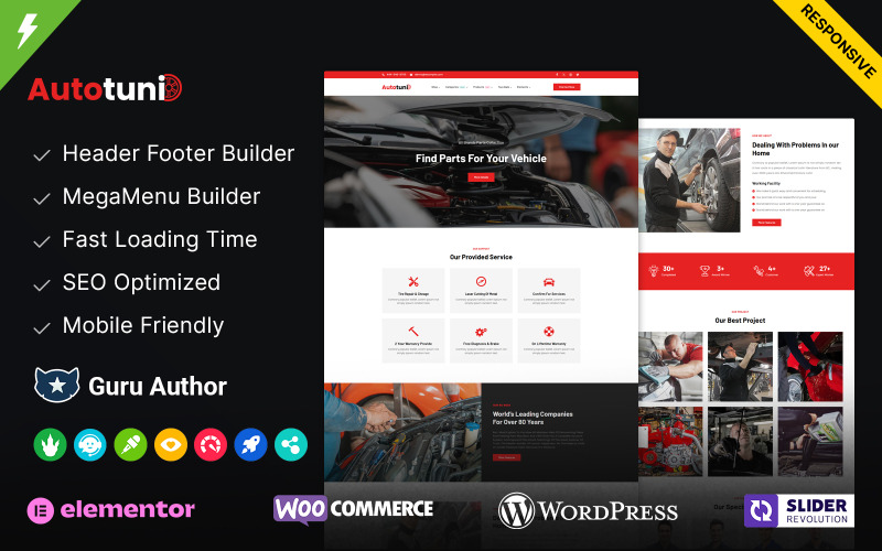 Autotuni – motyw WordPress dla mechaników samochodowych i napraw samochodów