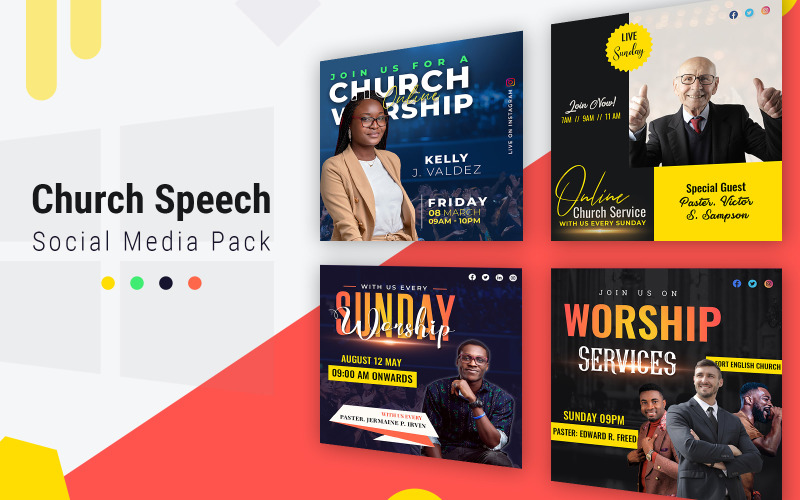 Discours de l'église Modèles de publications sur les médias sociaux