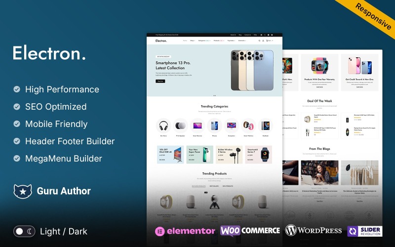 Electron - Thème WordPress WooCommerce électronique et polyvalent
