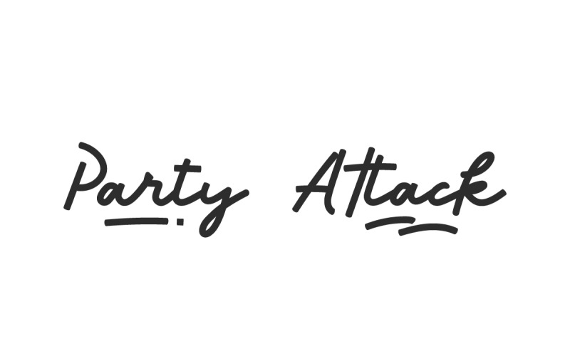 Fuente manuscrita Party Attack