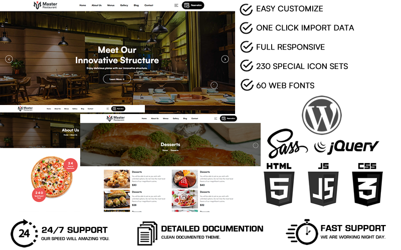 Master Restaurant - Mat & Restaurang WordPress-tema