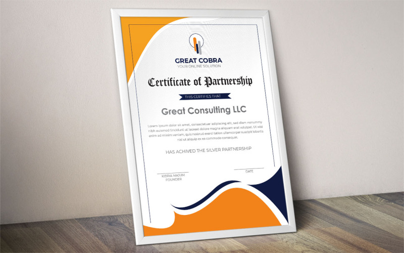 Plantilla de certificado de asociación