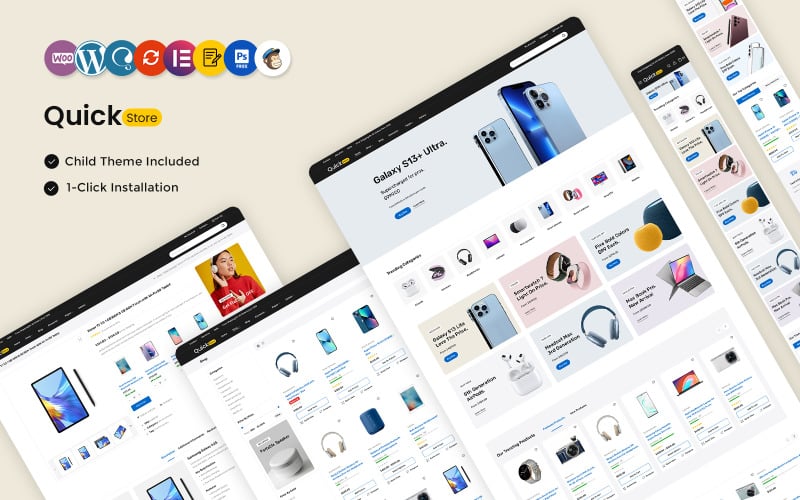 Quickstore – Elektronikai és Mega Shop Többcélú Elementor WooCommerce Store