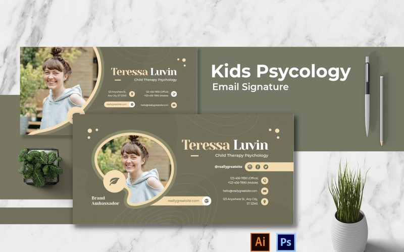 Signature d'e-mail de psychologie de l'enfant