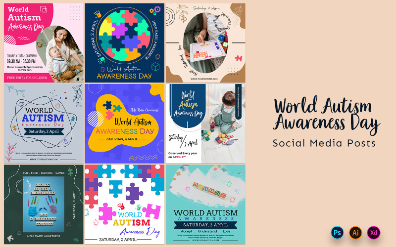 Postagens no Instagram do Dia Mundial da Conscientização do Autismo
