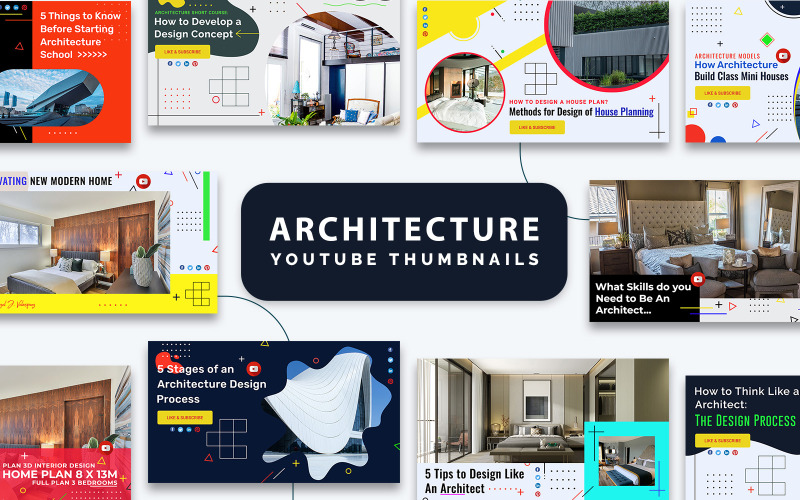 Architektur-Design-Konzept Youtube-Thumbnails-Vorlage