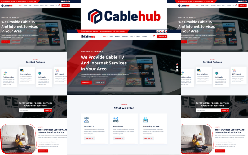 Cablehub - 互联网、有线电视和宽带提供商 HTML5 模板