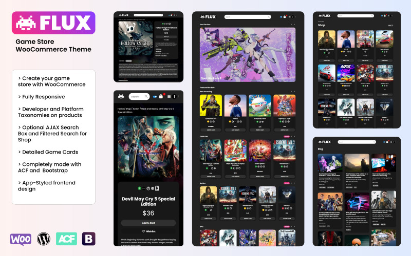 FLUX - Tema WooCommerce para tienda de juegos