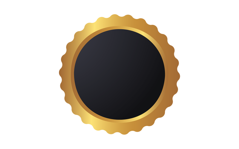 Golden Badget Illusztráció Vektor