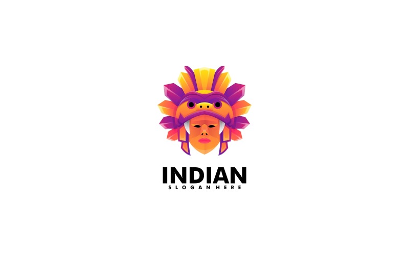 Logotipo colorido da mulher indiana