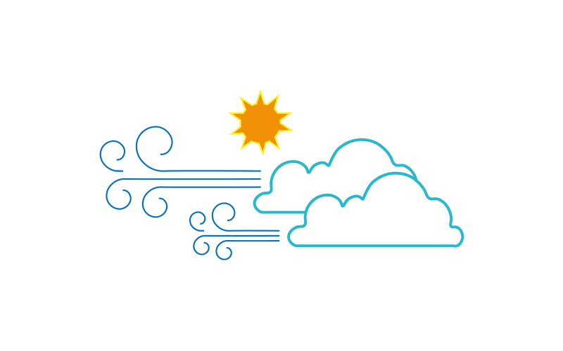 Wolken en zon Illustratie Vector