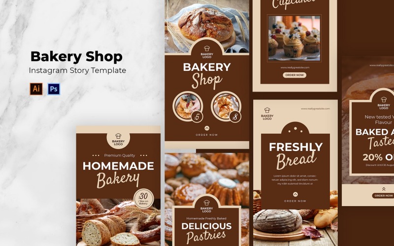 Historia de Instagram de la tienda de panadería