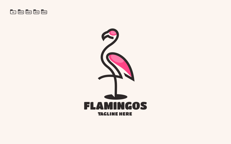 Flamingo-moderne kreative Logo-Vorlage