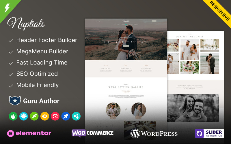 Nuptials — тема WordPress для свадеб и планировщиков