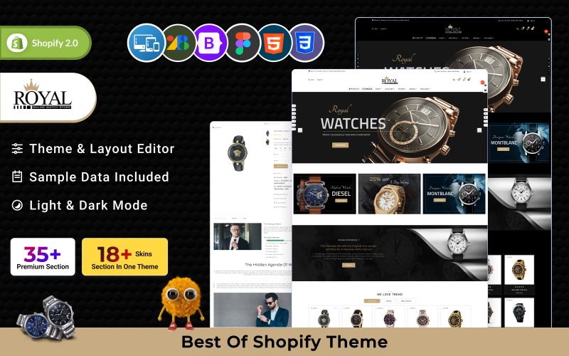 Royal Mega Watch–Mücevher Çok Amaçlı Süper Shopify 2.0 Mağazası