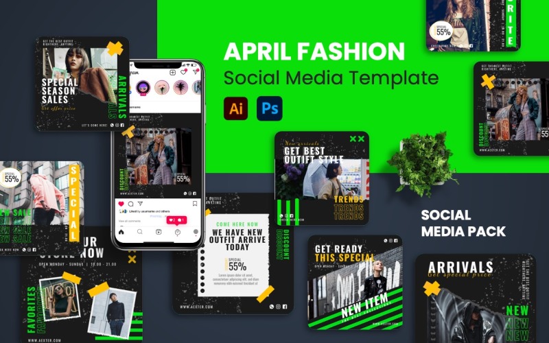 Aexter - April Fashion Instagram Post Réseaux sociaux