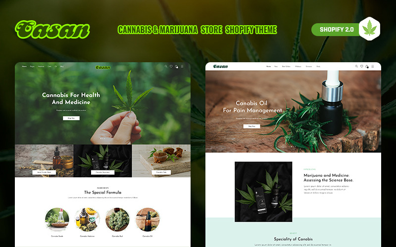 Casan – тема для електронної комерції канабісу та марихуани Shopify
