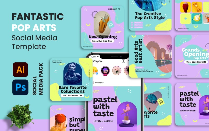 Creata - Publicación de Instagram de arte pop Redes sociales