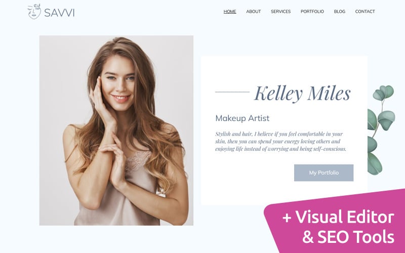 Design webových stránek pro make-up umělce od MotoCMS
