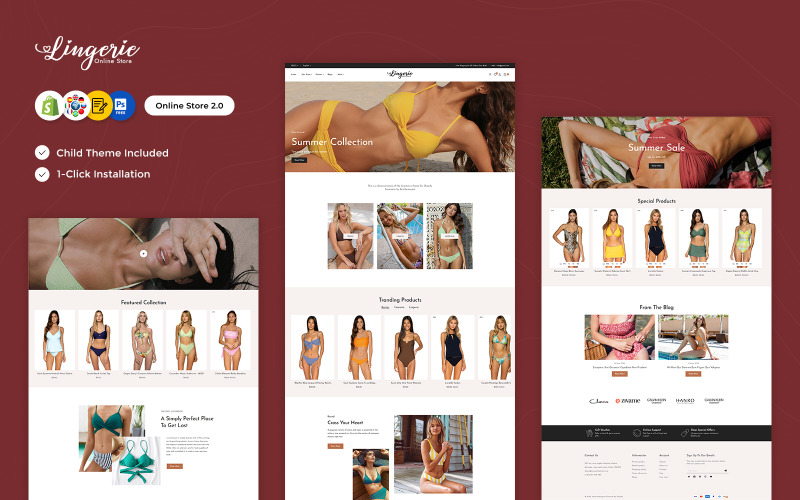 Dessous - Shopify Theme für Dessous, Damenbekleidung, Shapewear, Bademode und Bikini-Shop
