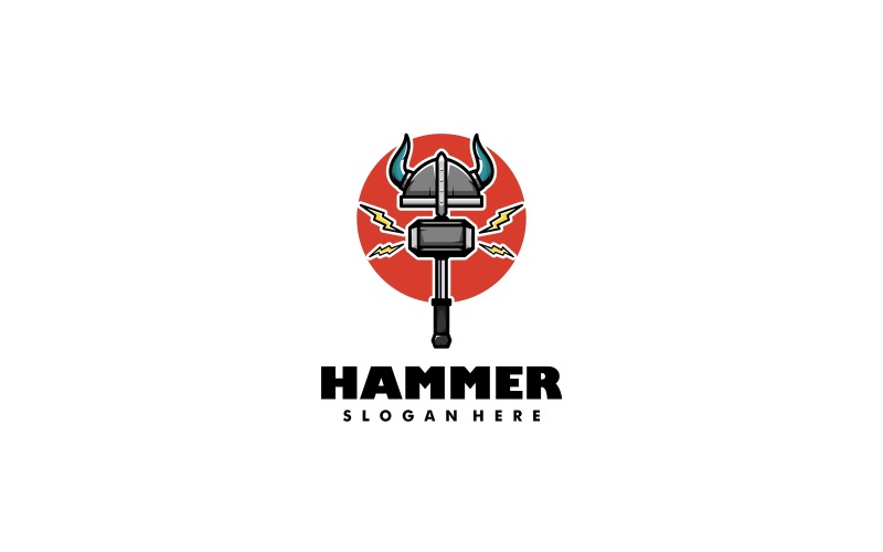 Hammer Simple Mascot Logo #252732 - TemplateMonster
