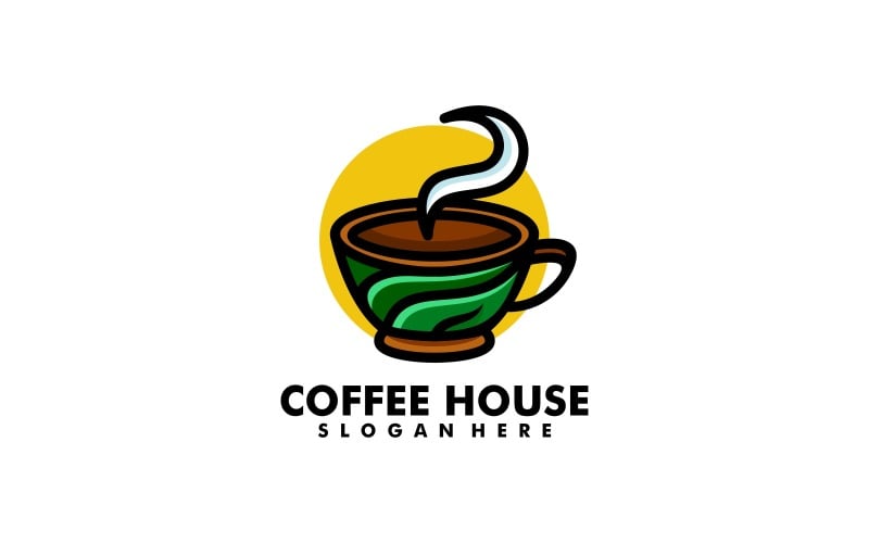 Koffie eenvoudig mascotte-logo