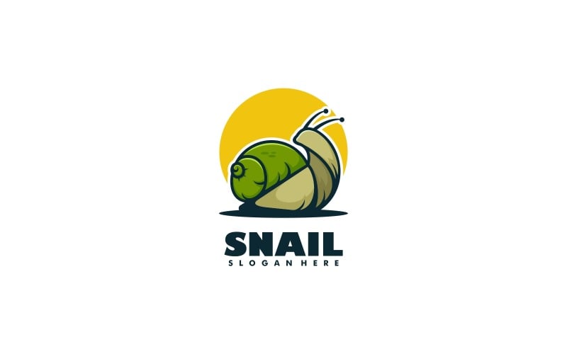 蜗牛简单吉祥物标志模板