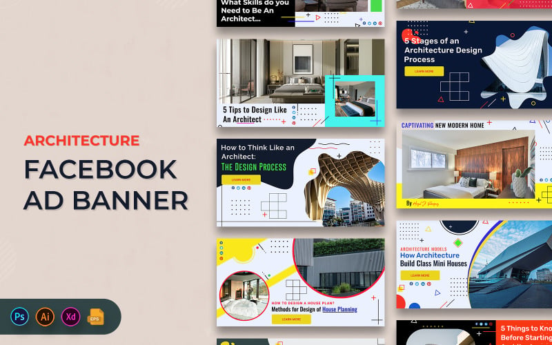 Architectuurontwerper Facebook-advertentiebanner