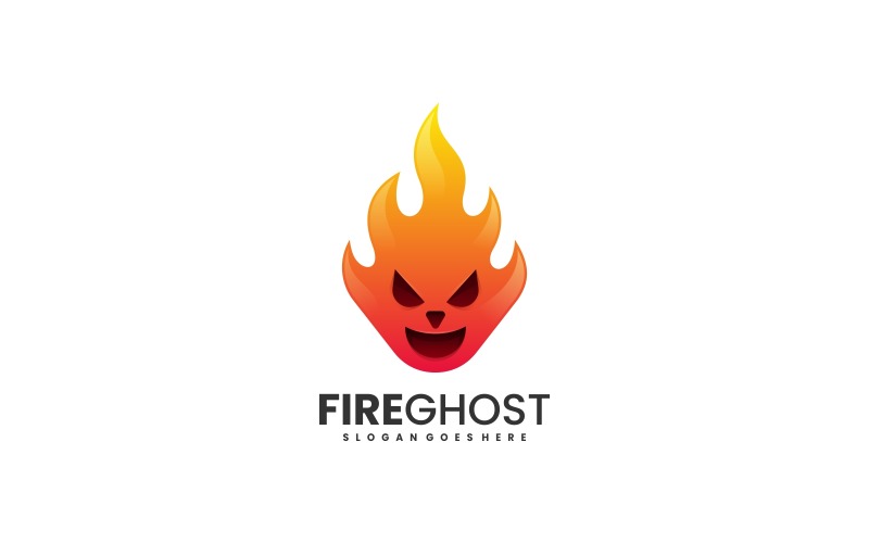 Fire Ghost Gradient Logotyp Stil