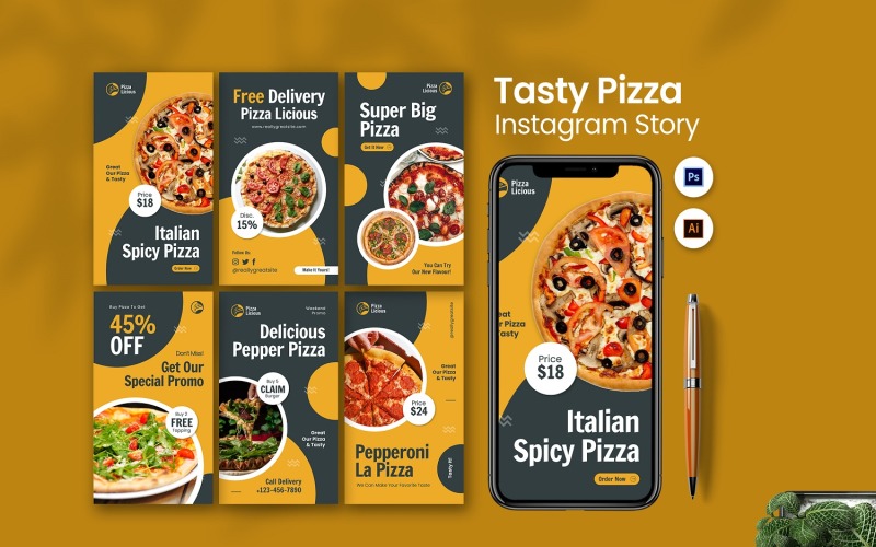 História do Instagram de pizza saborosa