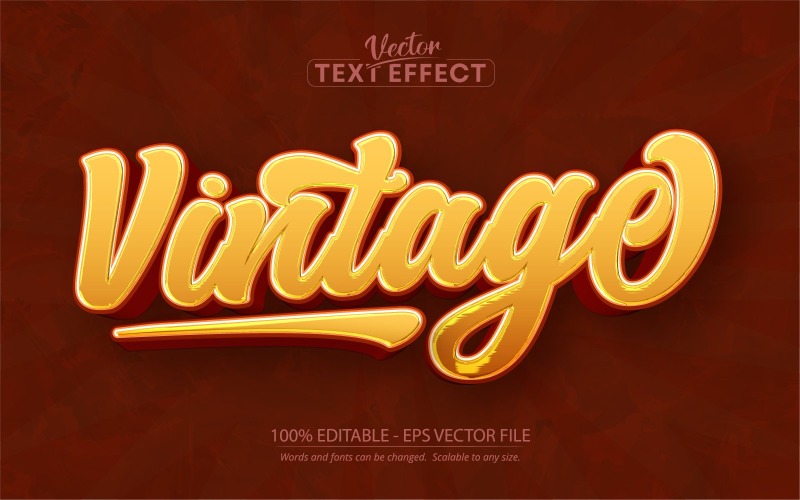 Вінтаж - текстовий ефект, який можна редагувати, стиль ретро-тексту 80-х, графічна ілюстрація