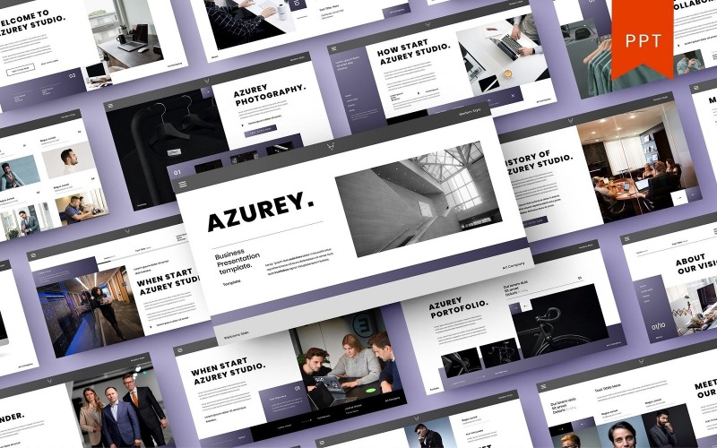 Azurey – Шаблон бизнес-презентации PowerPoint